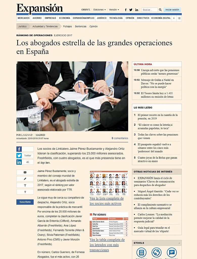 Los abogados estrella de las grandes operaciones en España